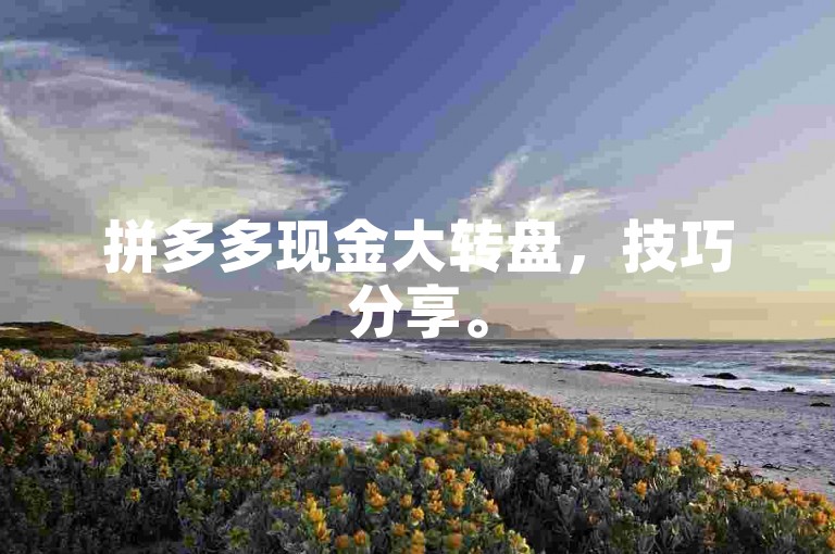 拼多多现金大转盘，技巧分享。