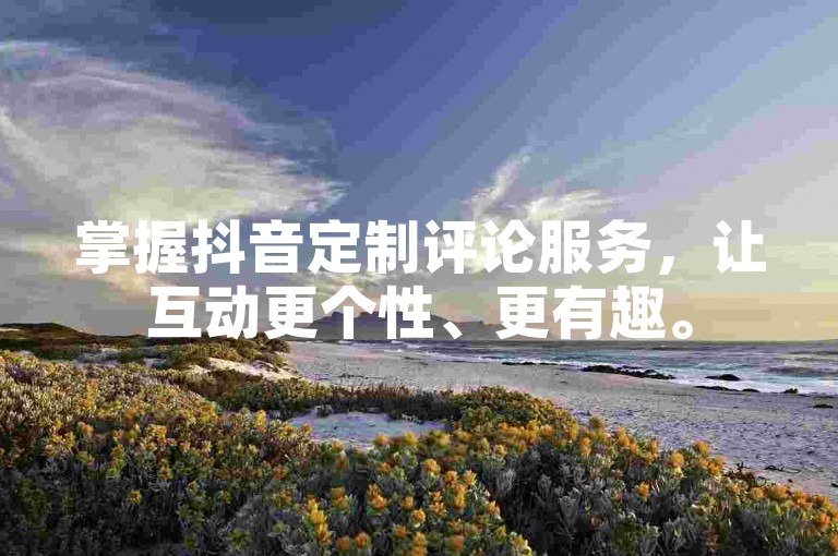 掌握抖音定制评论服务，让互动更个性、更有趣。