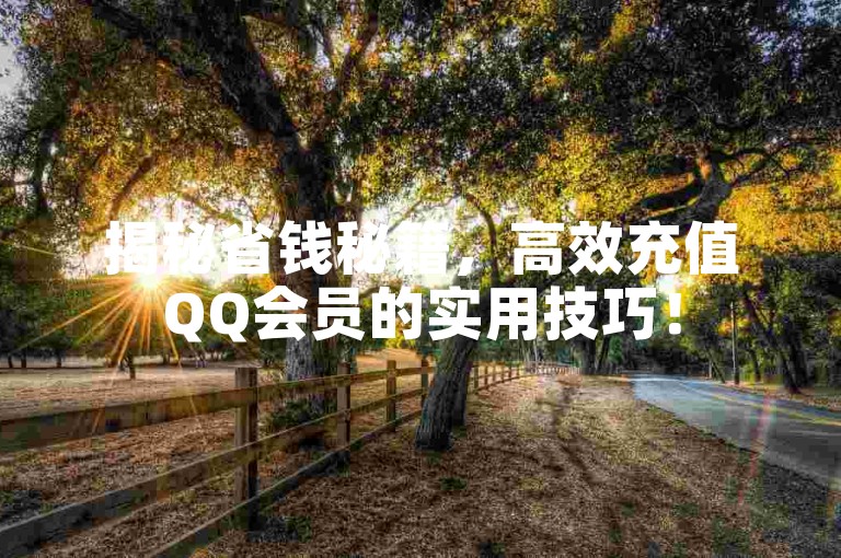 揭秘省钱秘籍，高效充值QQ会员的实用技巧！