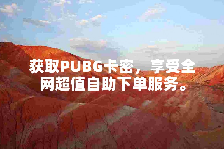 获取PUBG卡密，享受全网超值自助下单服务。