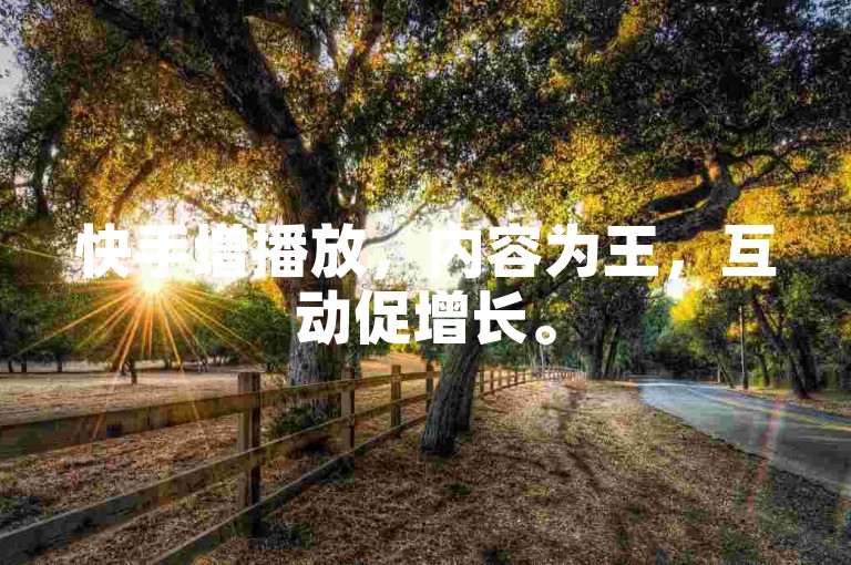 快手增播放，内容为王，互动促增长。