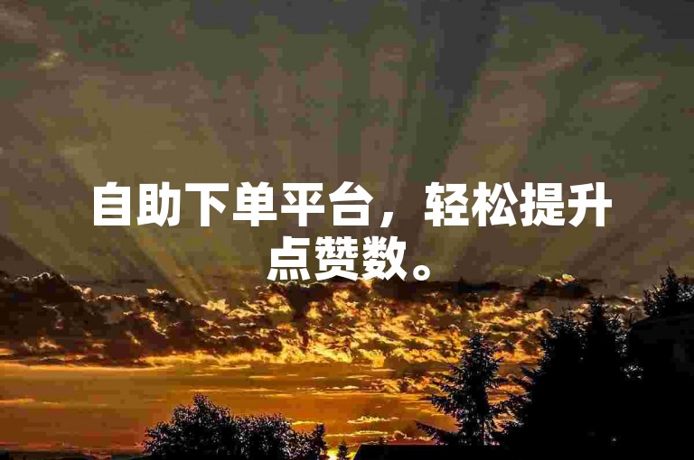 自助下单平台，轻松提升点赞数。