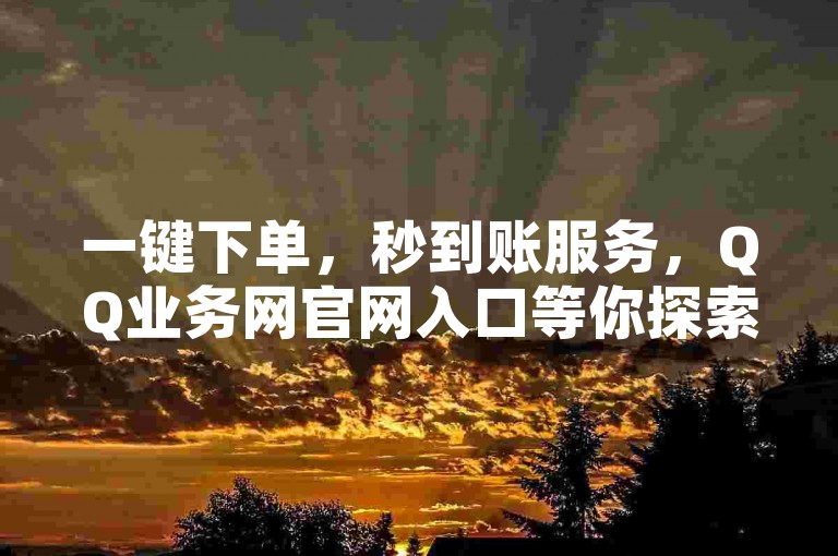 一键下单，秒到账服务，QQ业务网官网入口等你探索。