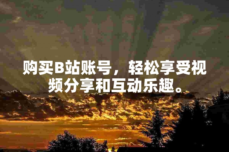 购买B站账号，轻松享受视频分享和互动乐趣。