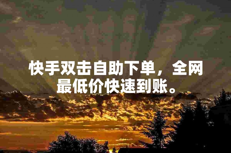 快手双击自助下单，全网最低价快速到账。