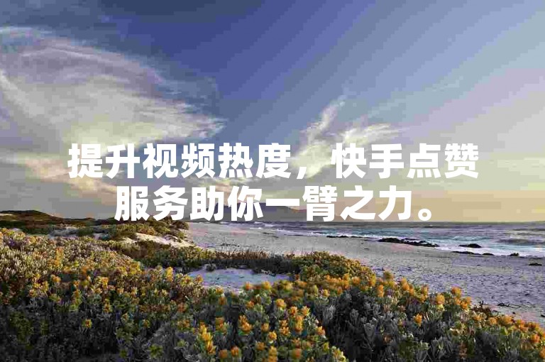 提升视频热度，快手点赞服务助你一臂之力。