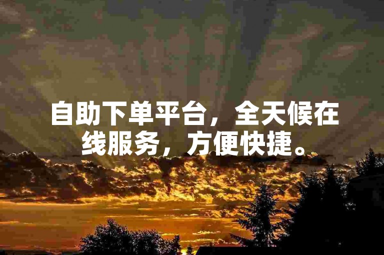 自助下单平台，全天候在线服务，方便快捷。