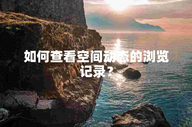如何查看空间动态的浏览记录？