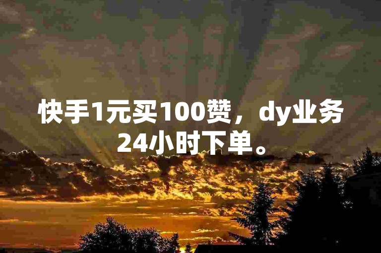 快手1元买100赞，dy业务24小时下单。