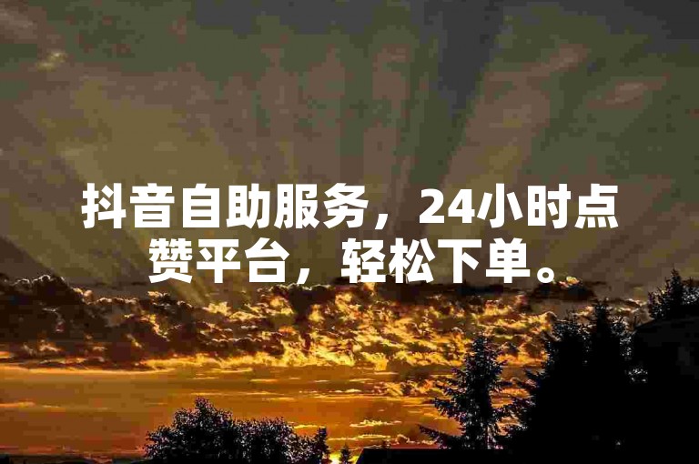 抖音自助服务，24小时点赞平台，轻松下单。