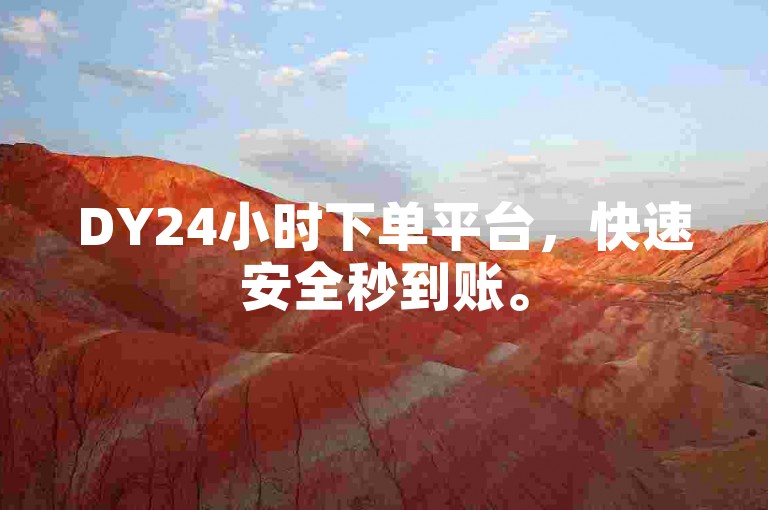 DY24小时下单平台，快速安全秒到账。