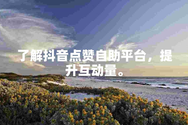 了解抖音点赞自助平台，提升互动量。