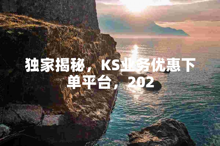 独家揭秘，KS业务优惠下单平台，2025必学！