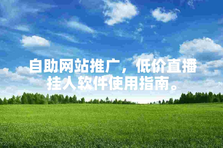 自助网站推广，低价直播挂人软件使用指南。