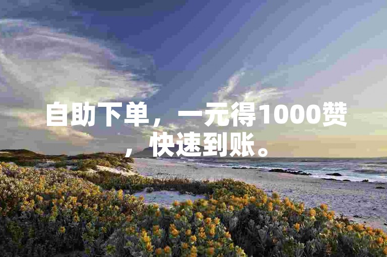 自助下单，一元得1000赞，快速到账。