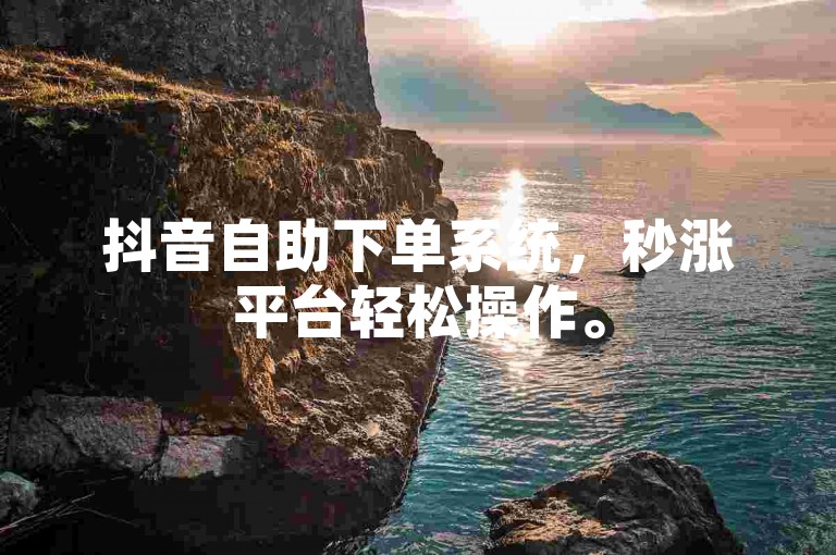 抖音自助下单系统，秒涨平台轻松操作。