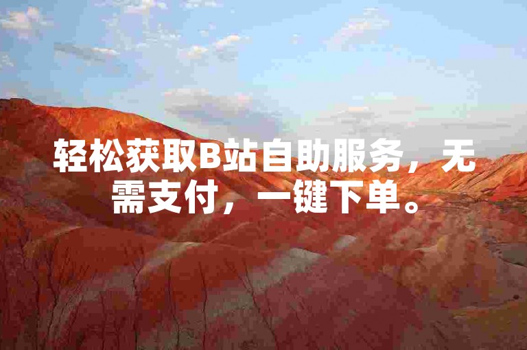 轻松获取B站自助服务，无需支付，一键下单。
