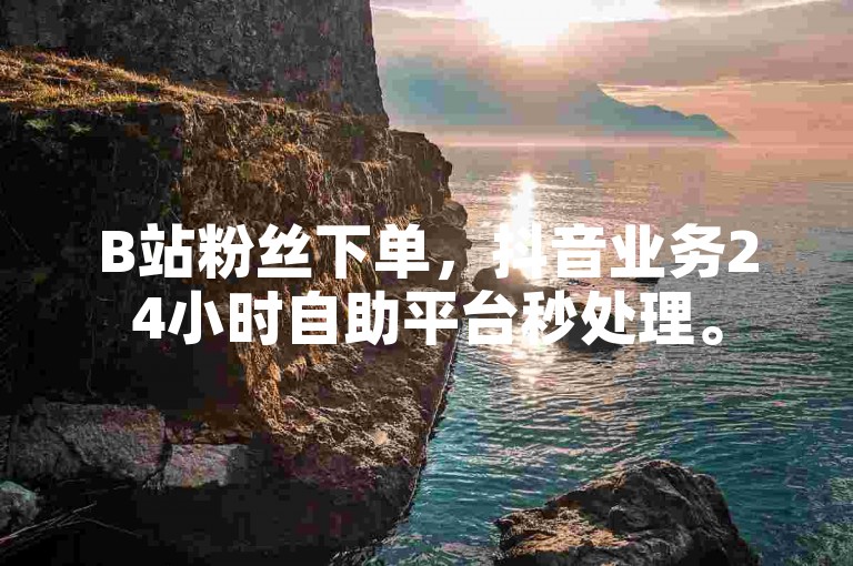 B站粉丝下单，抖音业务24小时自助平台秒处理。