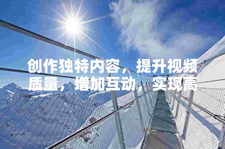 创作独特内容，提升视频质量，增加互动，实现高播放量和收益。