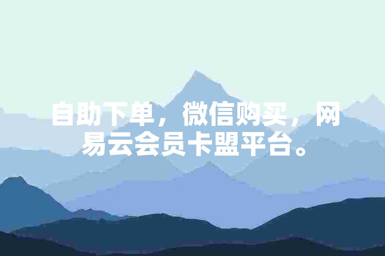 自助下单，微信购买，网易云会员卡盟平台。