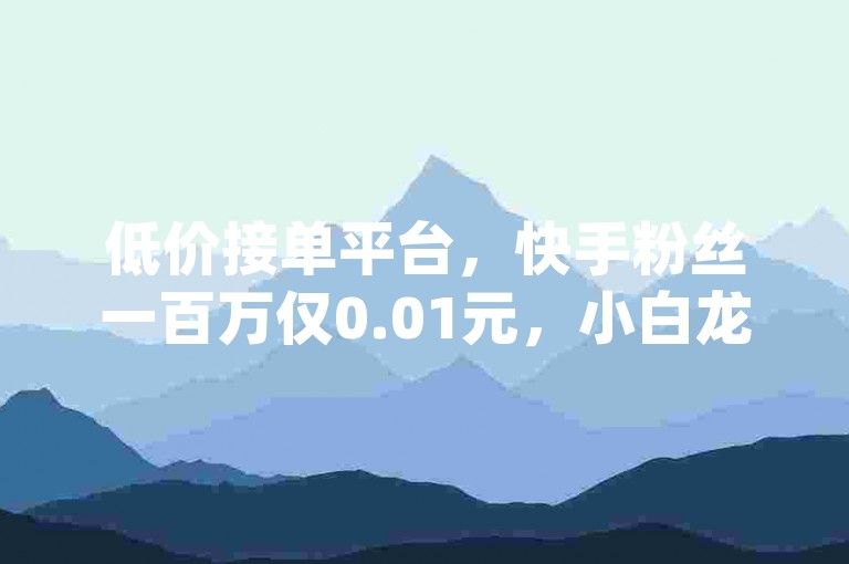 低价接单平台，快手粉丝一百万仅0.01元，小白龙马山肥大地房产装修网站 - q拉接单入口 - 卡盟平台官网。