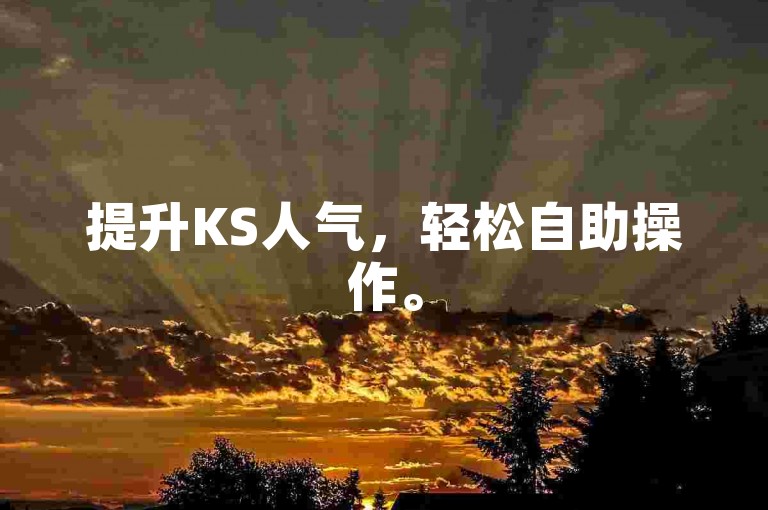 提升KS人气，轻松自助操作。