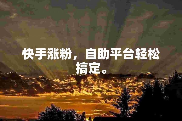快手涨粉，自助平台轻松搞定。