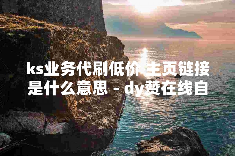 ks业务代刷低价 主页链接是什么意思 - dy赞在线自助下单软件