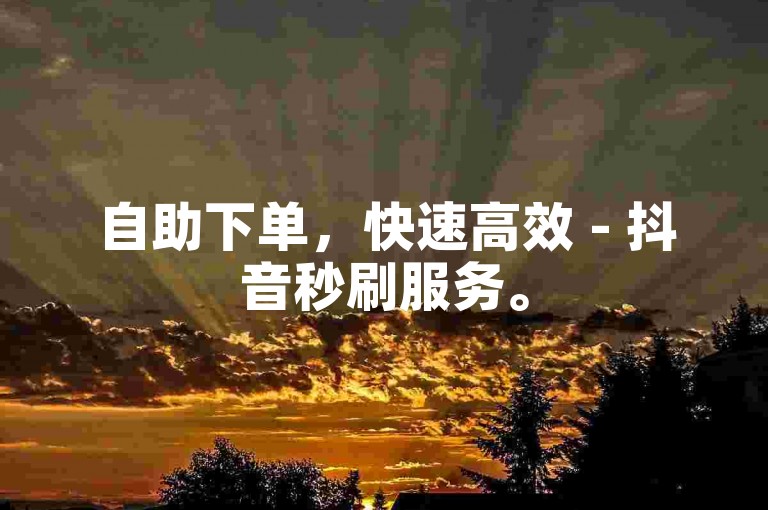 自助下单，快速高效 - 抖音秒刷服务。