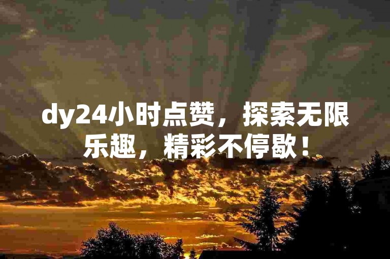 dy24小时点赞，探索无限乐趣，精彩不停歇！