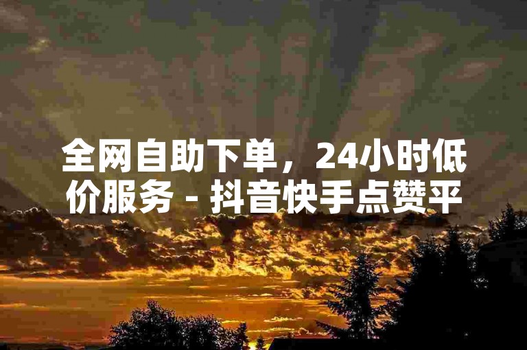 全网自助下单，24小时低价服务 - 抖音快手点赞平台。