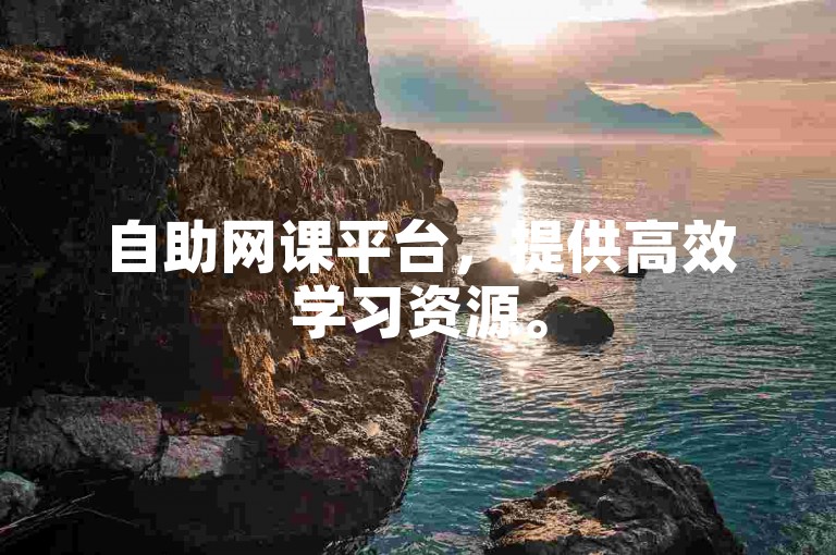 自助网课平台，提供高效学习资源。