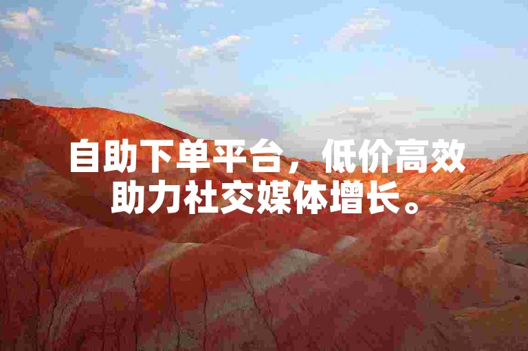 自助下单平台，低价高效助力社交媒体增长。