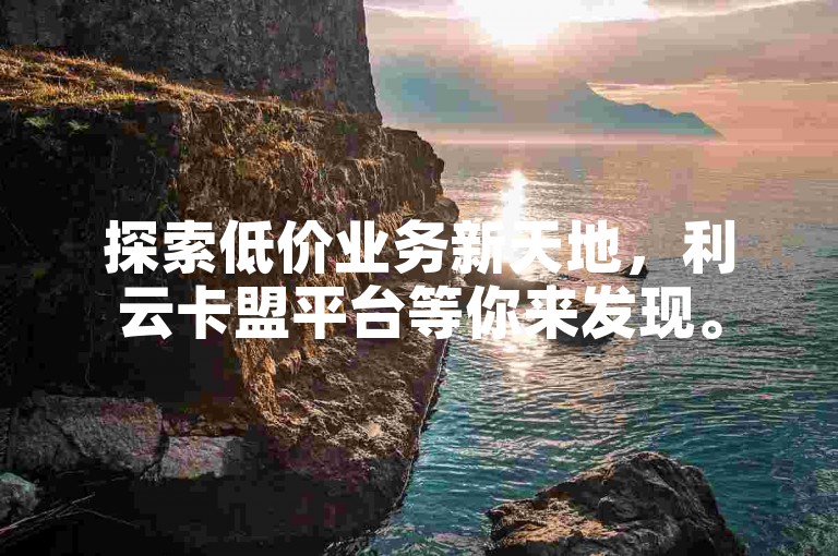 探索低价业务新天地，利云卡盟平台等你来发现。