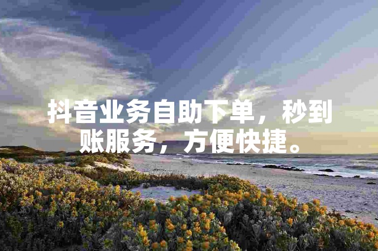 抖音业务自助下单，秒到账服务，方便快捷。