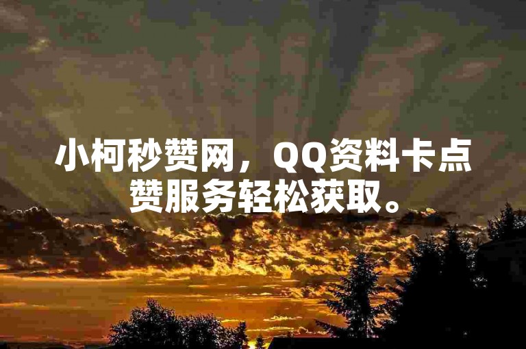 小柯秒赞网，QQ资料卡点赞服务轻松获取。