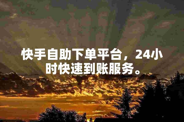 快手自助下单平台，24小时快速到账服务。