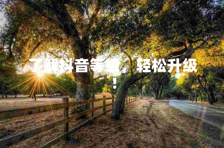 了解抖音等级，轻松升级！