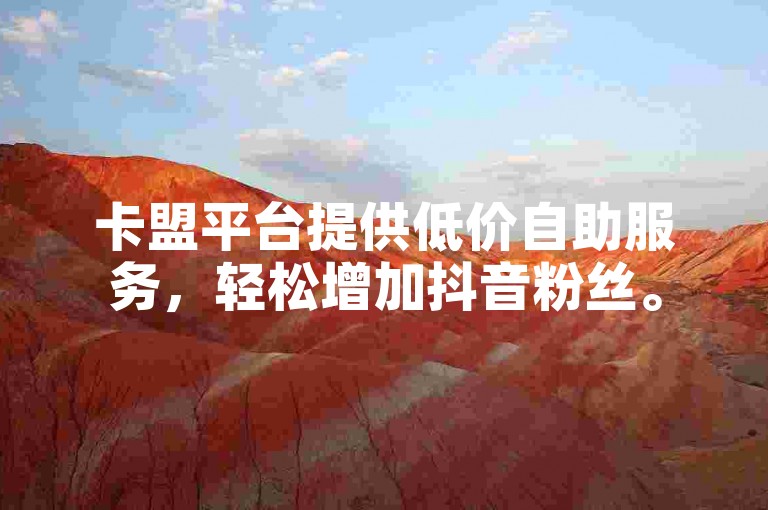 卡盟平台提供低价自助服务，轻松增加抖音粉丝。
