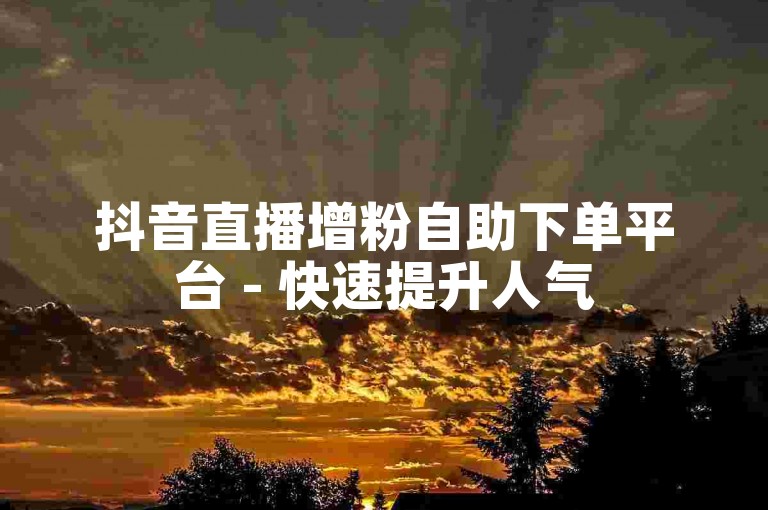 抖音直播增粉自助下单平台 - 快速提升人气