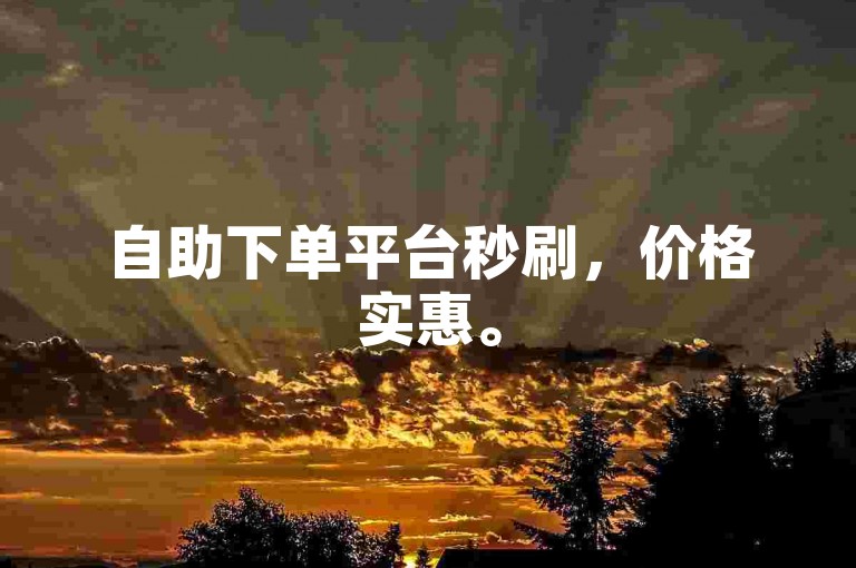 自助下单平台秒刷，价格实惠。