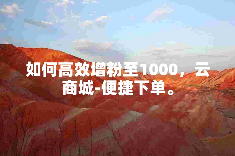 如何高效增粉至1000，云商城-便捷下单。