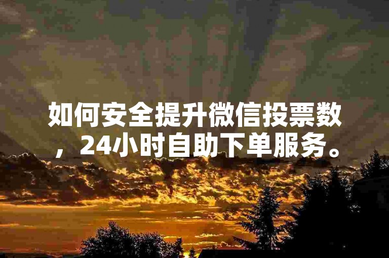 如何安全提升微信投票数，24小时自助下单服务。