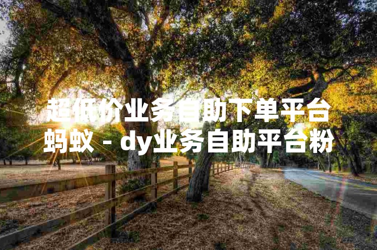 超低价业务自助下单平台蚂蚁 - dy业务自助平台粉丝免费