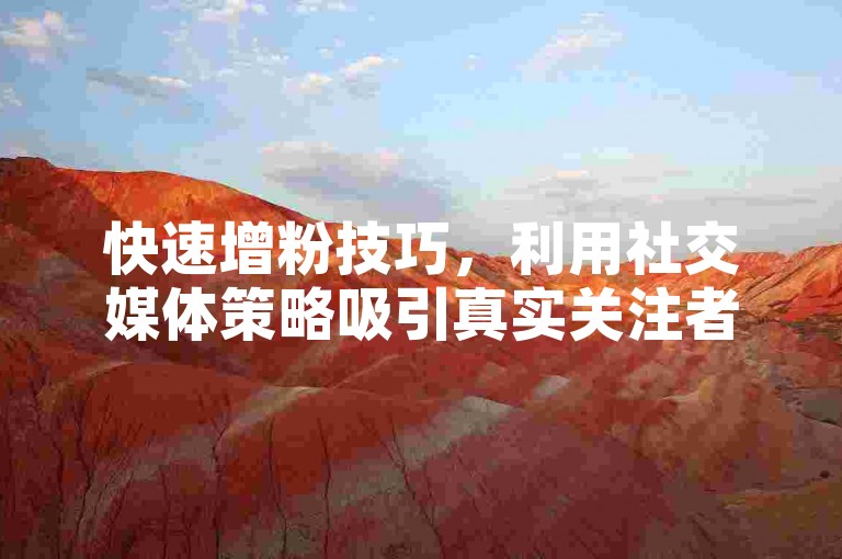 快速增粉技巧，利用社交媒体策略吸引真实关注者。