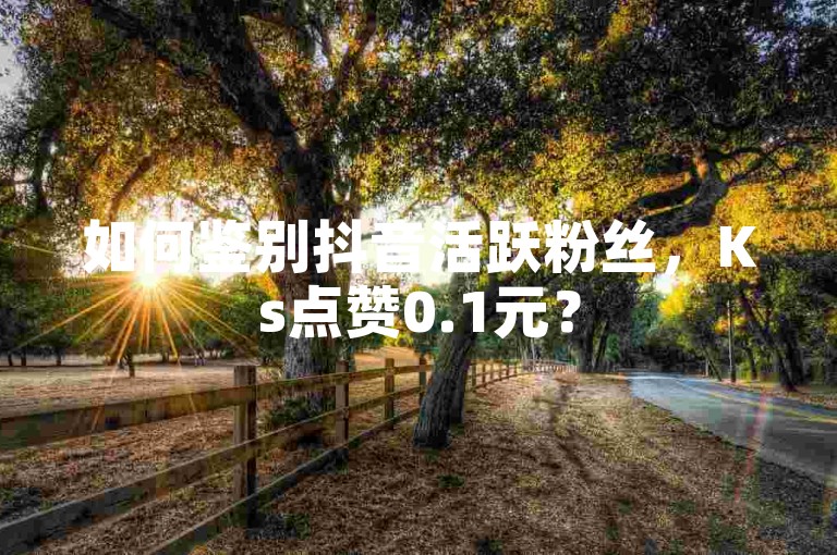 如何鉴别抖音活跃粉丝，Ks点赞0.1元？