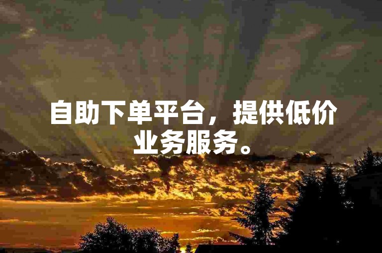 自助下单平台，提供低价业务服务。