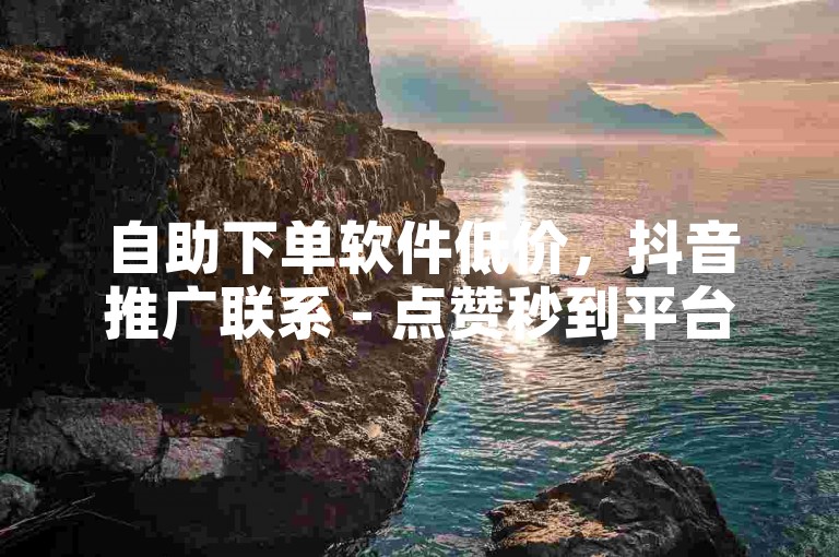 自助下单软件低价，抖音推广联系 - 点赞秒到平台 - 免费业务便宜