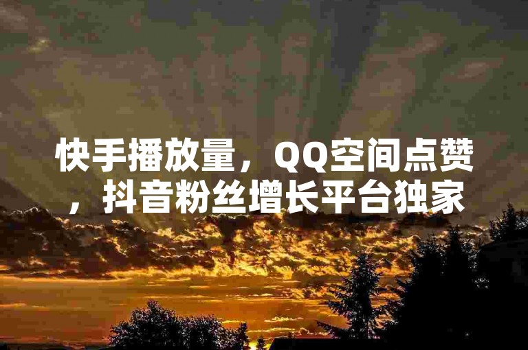 快手播放量，QQ空间点赞，抖音粉丝增长平台独家教程分享。