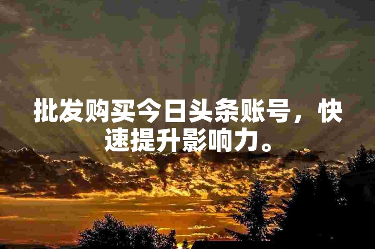 批发购买今日头条账号，快速提升影响力。